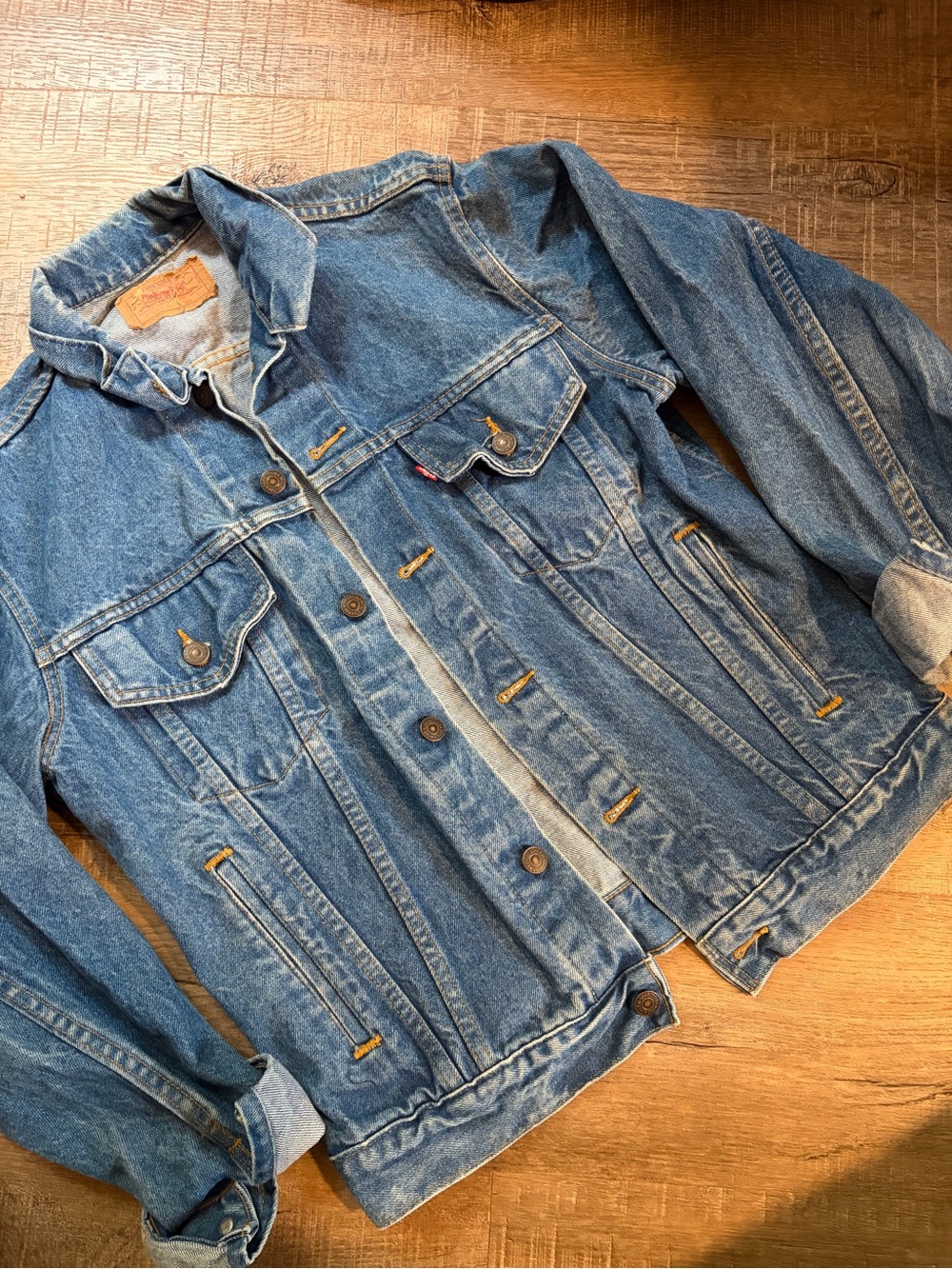 Vintage 1970/80’s Levi's Blue Denim Jacket with Leather Patch